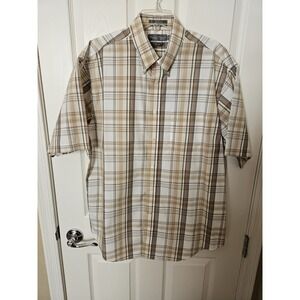 Daniel Cremieux Signature Collection 100% Cotton Short Sleeve Plaid Shirt, Sz. L